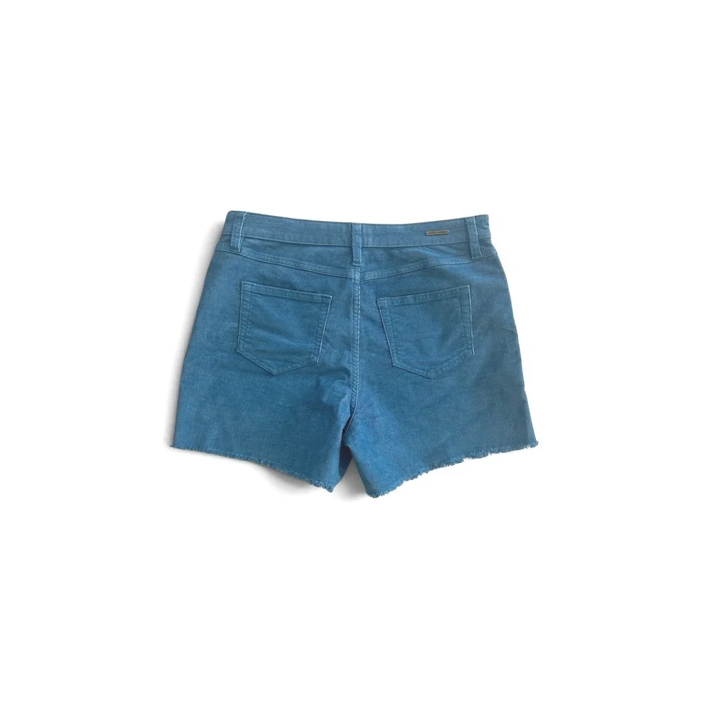 Carve Designs Oahu Teal Blue Corduroy Frayed Hem Shorts High Rise Size 10